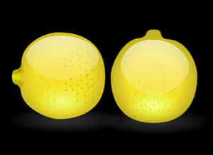 Glowing Lemon Halves PNG image with transparent background