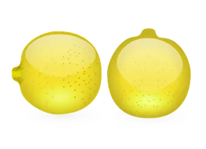 Glowing Lemon Halves PNG Image