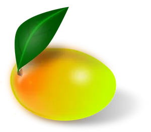 Glowing Lemonwith Leaf PNG Image