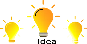 Glowing Lightbulb Ideas Concept PNG Image