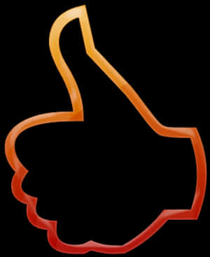 Glowing Orange Thumbs Up Symbol PNG image with transparent background