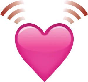 Glowing Pink Heart Wifi Signal PNG Image