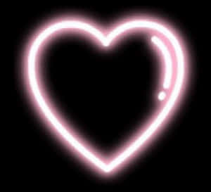Glowing Pink Neon Heart PNG image with transparent background