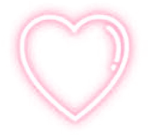 Glowing Pink Neon Heart PNG Image