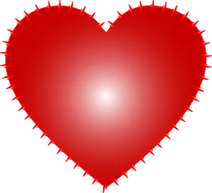 Glowing Red Heart Black Background PNG Image