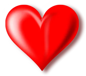 Glowing Red Heart Black Background PNG Image