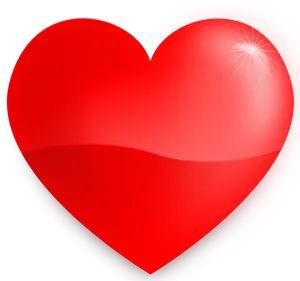 Glowing Red Heart Black Background PNG Image