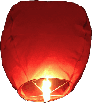 Glowing Red Sky Lantern PNG image with transparent background
