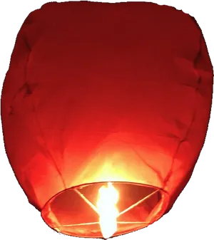 Glowing Red Sky Lantern PNG Image