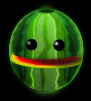 Glowing Smiling Watermelon PNG