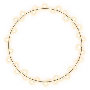 Glowing Star Circle Frame PNG Image