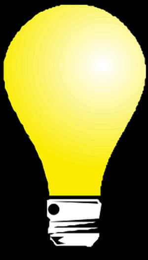 Glowing Yellow Lightbulb Illustration PNG image with transparent background