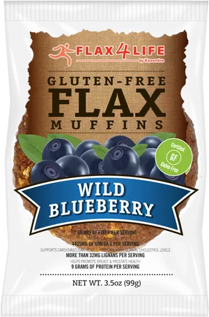 Gluten Free Blueberry Flax Muffins Package PNG Image