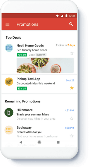 Gmail Promotion Tab - Promotions Tab Card Gmail, HD Png Download PNG image with transparent background