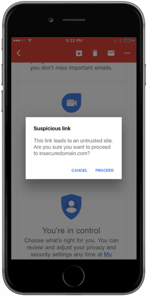 Safelinks - Gmail Suspicious Link Warning, HD Png Download PNG image with transparent background