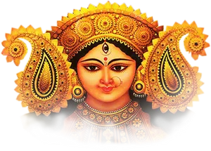 Goddess Durga Traditional Artwork PNG Image