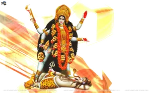 Goddess_ Durga_ Victory_ Over_ Mahishasura PNG Image