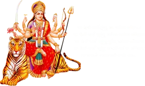 Goddess Durgaon Tiger PNG Image