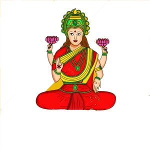 Goddess Lakshmi Illustration PNG Image