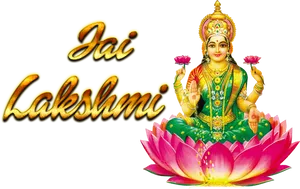 Goddess_ Lakshmi_on_ Lotus_ Flower PNG Image