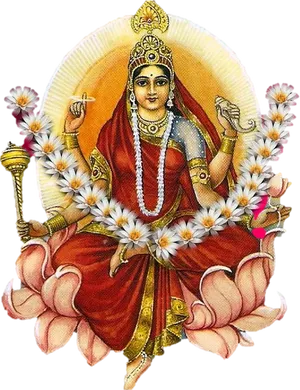 Goddess_ Lakshmi_on_ Lotus PNG Image