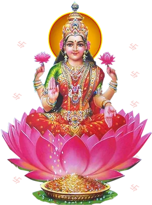 Goddess_ Lakshmi_on_ Lotus PNG Image