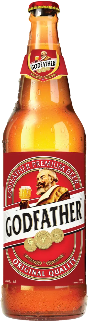 Godfather Premium Beer Bottle PNG Image