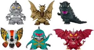 Godzilla_and_ Kaiju_ Figurines_ Collection PNG Image