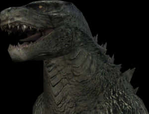 Godzilla Head Closeup PNG image with transparent background