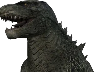 Godzilla Head Closeup PNG Image