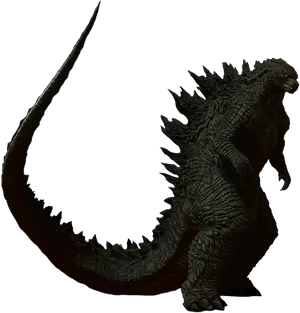 Godzilla Silhouette Against Black Background PNG Image