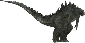 Godzilla Silhouette Against Black PNG Image