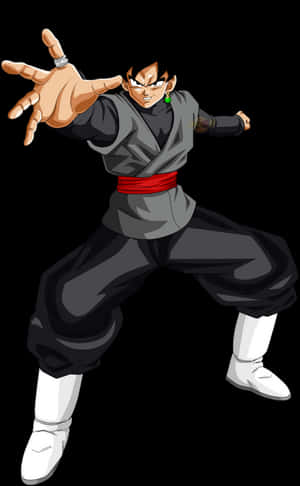 Goku Black Action Pose PNG image with transparent background