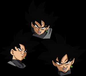 Goku_ Black_ Expressions_ Anime PNG image with transparent background