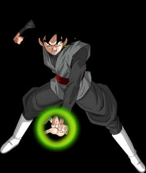 Goku Black Power Ball Preparation PNG image with transparent background