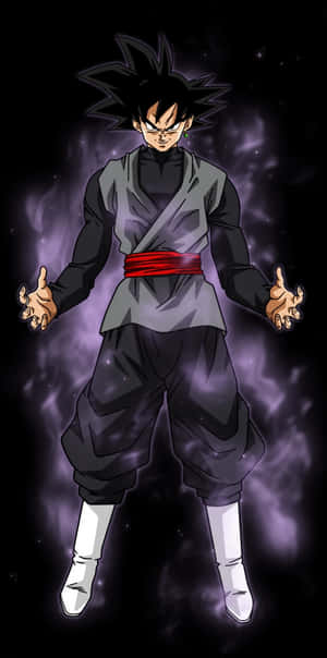Goku Black Power Stance PNG image with transparent background