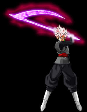 Goku Black Powerful Energy Sword PNG image with transparent background