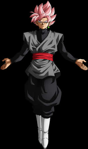 Goku Black Rose Standing Pose PNG image with transparent background