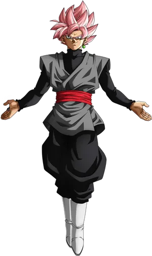 Goku Black Rose Standing Pose PNG Image