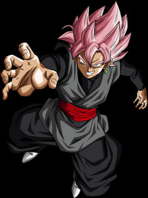 Goku_ Black_ Super_ Saiyan_ Rose_ Action_ Pose PNG image with transparent background