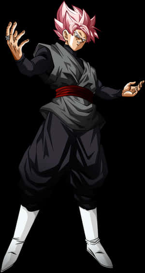 Goku_ Black_ Super_ Saiyan_ Rose_ Stance PNG image with transparent background