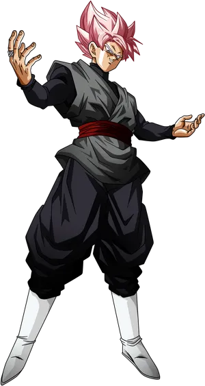 Goku_ Black_ Super_ Saiyan_ Rose_ Stance PNG Image