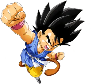 Goku Flying Punch Illustration PNG Image