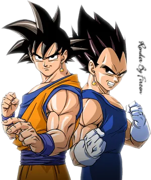 Gokuand Vegeta Readyfor Battle PNG Image