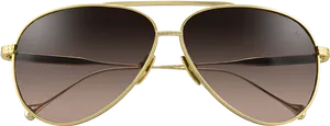 Gold Aviator Sunglasses Transparent Background PNG Image