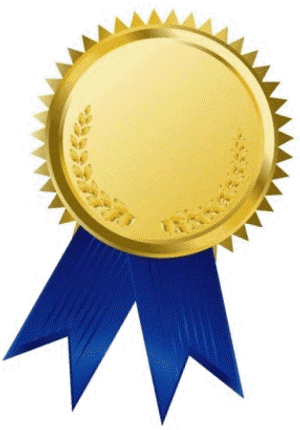 Gold Award Medalwith Blue Ribbon.png PNG image with transparent background