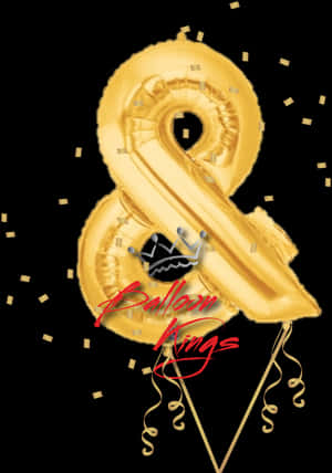 Gold Symbol Ampersand - 40 Megaloon Gold Ampersand Balloon PNG