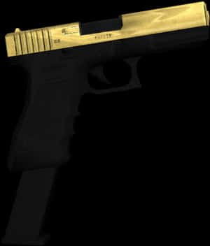 Gold Barrel Glock Pistol PNG image with transparent background