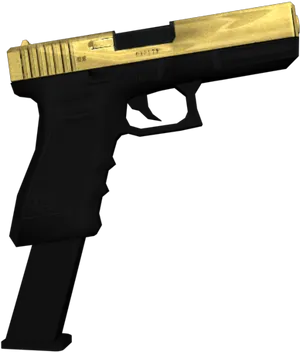 Gold Barrel Glock Pistol PNG Image