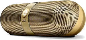 Gold Beats Pill Speaker PNG Image